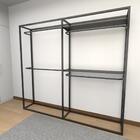 Closet Araras, Guarda Roupas Aberto Industrial Com 12 Peças P