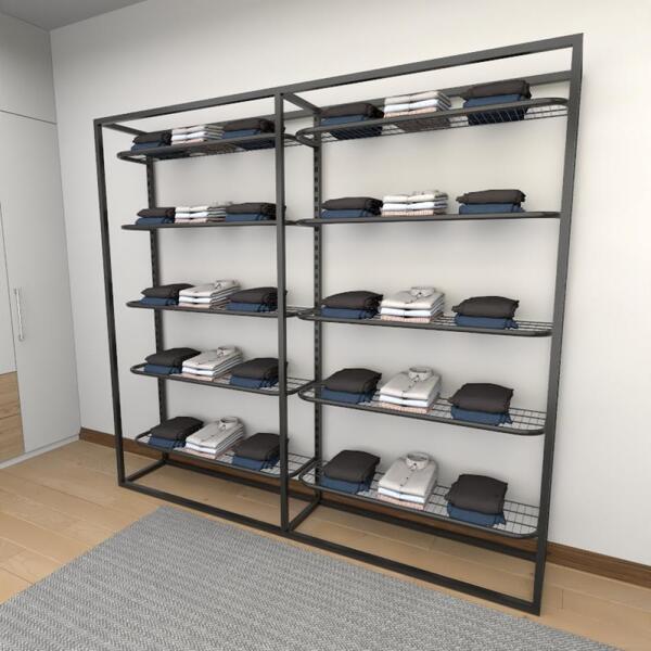 Closet Araras, Guarda Roupas Aberto Industrial Com 12 Peças P