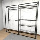 Closet Araras, Guarda Roupas Aberto Industrial Com 12 Peças P