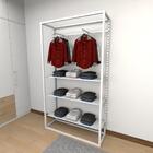 Closet Araras, Guarda Roupas Aberto Industrial Com 13 Peças B