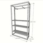 Closet Araras, Guarda Roupas Aberto Industrial Com 13 Peças B