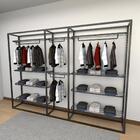 Closet Araras, Guarda Roupas Aberto Industrial Com 13 Peças P