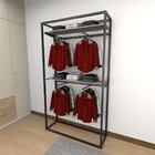 Closet Araras, Guarda Roupas Aberto Industrial Com 13 Peças P