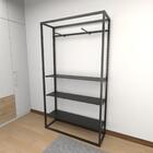 Closet Araras, Guarda Roupas Aberto Industrial Com 13 Peças P