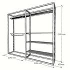 Closet Araras, Guarda Roupas Aberto Industrial Com 14 Peças B