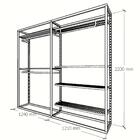 Closet Araras, Guarda Roupas Aberto Industrial Com 14 Peças B