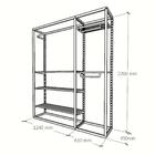 Closet Araras, Guarda Roupas Aberto Industrial Com 14 Peças B