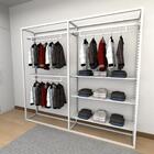 Closet Araras, Guarda Roupas Aberto Industrial Com 14 Peças B