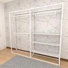 Closet Araras, Guarda Roupas Aberto Industrial Com 14 Peças B