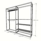 Closet Araras, Guarda Roupas Aberto Industrial Com 14 Peças B