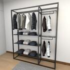 Closet Araras, Guarda Roupas Aberto Industrial Com 14 Peças P