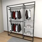 Closet Araras, Guarda Roupas Aberto Industrial Com 14 Peças P