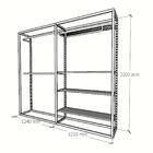 Closet Araras, Guarda Roupas Aberto Industrial Com 14 Peças P