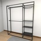 Closet Araras, Guarda Roupas Aberto Industrial Com 14 Peças P