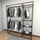 Closet Araras, Guarda Roupas Aberto Industrial Com 14 Peças P