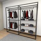 Closet Araras, Guarda Roupas Aberto Industrial Com 14 Peças P