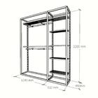 Closet Araras, Guarda Roupas Aberto Industrial Com 15 Peças B