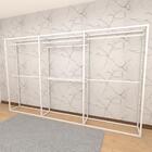 Closet Araras, Guarda Roupas Aberto Industrial Com 15 Peças B