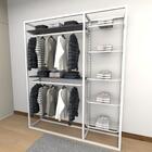 Closet Araras, Guarda Roupas Aberto Industrial Com 15 Peças B