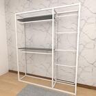 Closet Araras, Guarda Roupas Aberto Industrial Com 15 Peças B