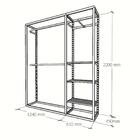 Closet Araras, Guarda Roupas Aberto Industrial Com 15 Peças B