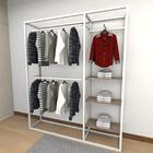 Closet Araras, Guarda Roupas Aberto Industrial Com 15 Peças B