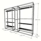 Closet Araras, Guarda Roupas Aberto Industrial Com 15 Peças B