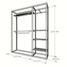 Closet Araras, Guarda Roupas Aberto Industrial Com 15 Peças B