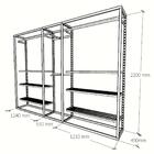 Closet Araras, Guarda Roupas Aberto Industrial Com 15 Peças P