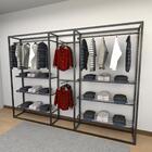 Closet Araras, Guarda Roupas Aberto Industrial Com 15 Peças P