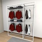 Closet Araras, Guarda Roupas Aberto Industrial Com 16 Peças B