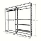 Closet Araras, Guarda Roupas Aberto Industrial Com 16 Peças B