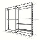 Closet Araras, Guarda Roupas Aberto Industrial Com 16 Peças B