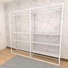 Closet Araras, Guarda Roupas Aberto Industrial Com 16 Peças B