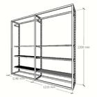 Closet Araras, Guarda Roupas Aberto Industrial Com 16 Peças B