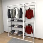 Closet Araras, Guarda Roupas Aberto Industrial Com 16 Peças B