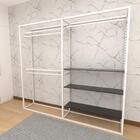 Closet Araras, Guarda Roupas Aberto Industrial Com 16 Peças B