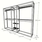 Closet Araras, Guarda Roupas Aberto Industrial Com 16 Peças B