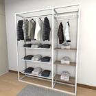Closet Araras, Guarda Roupas Aberto Industrial Com 16 Peças B