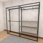 Closet Araras, Guarda Roupas Aberto Industrial Com 16 Peças P