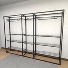 Closet Araras, Guarda Roupas Aberto Industrial Com 16 Peças P