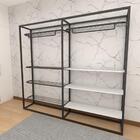 Closet Araras, Guarda Roupas Aberto Industrial Com 16 Peças P