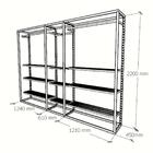 Closet Araras, Guarda Roupas Aberto Industrial Com 16 Peças P