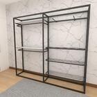 Closet Araras, Guarda Roupas Aberto Industrial Com 16 Peças P