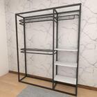 Closet Araras, Guarda Roupas Aberto Industrial Com 16 Peças P