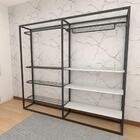 Closet Araras, Guarda Roupas Aberto Industrial Com 16 Peças P