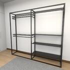 Closet Araras, Guarda Roupas Aberto Industrial Com 16 Peças P