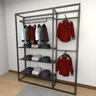 Closet Araras, Guarda Roupas Aberto Industrial Com 16 Peças P