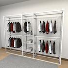 Closet Araras, Guarda Roupas Aberto Industrial Com 17 Peças B