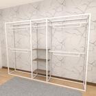 Closet Araras, Guarda Roupas Aberto Industrial Com 17 Peças B